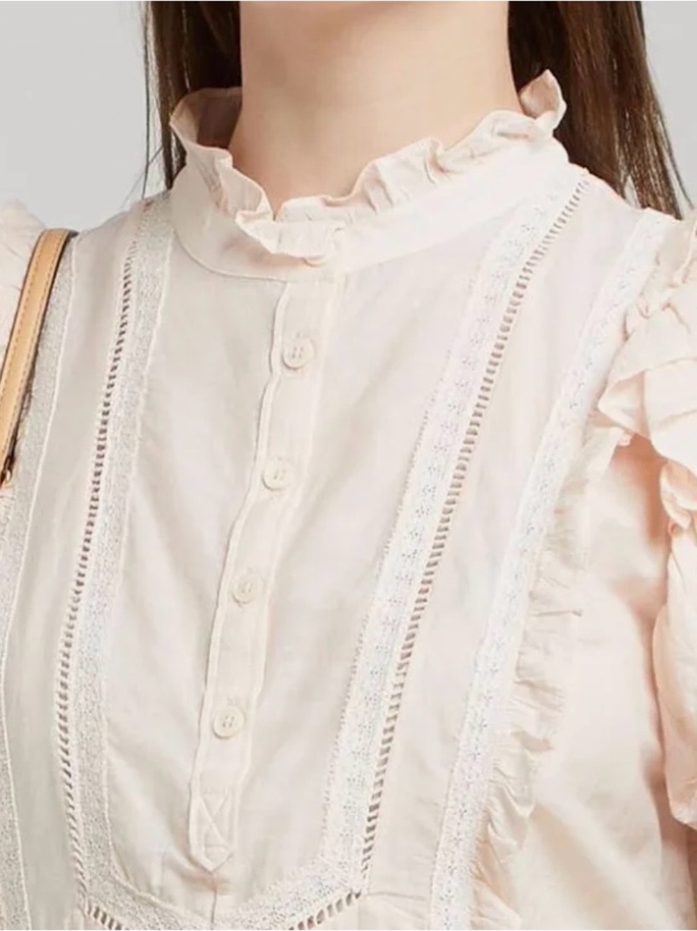 Zadig & Voltaire Blush Pink Ruffle Bib Sleeveless Top - Picture 3 of 5